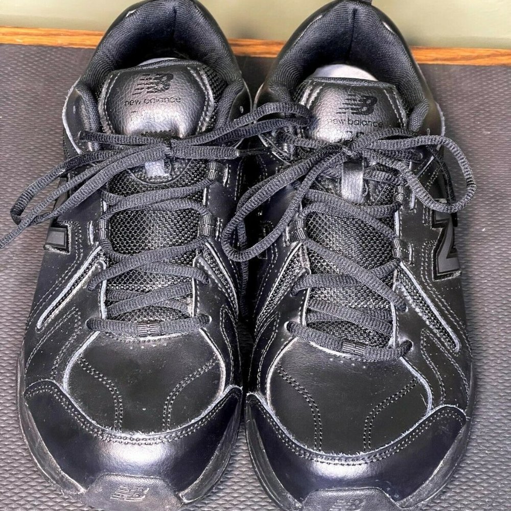 Men's NEW BALANCE 608v4 All Black Leather Cross Training Sneakers Shoes 11.5